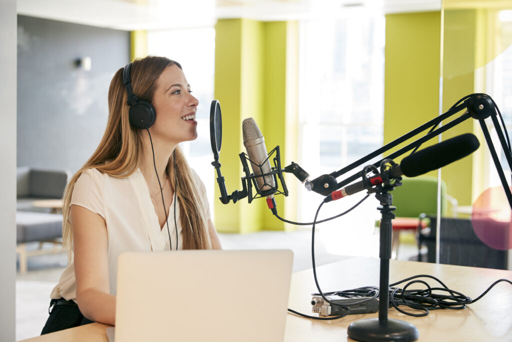 young woman broadcasting in a studio close up 2021 08 26 16 13 54 utc